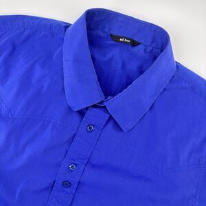 AD HOC Men's 105 Fits Like M Blue Short Sleeve Button Up Shirt
